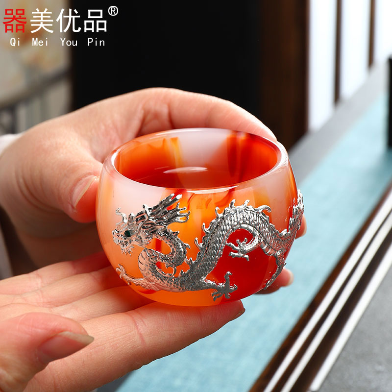 Implement the superior Chinese coloured glaze jade porcelain kung fu tea set office home more silver tureen tea gifts
