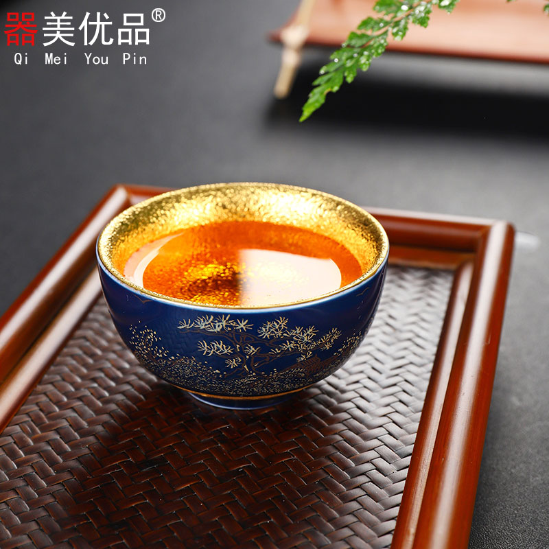 See kung fu tea cups manual fine gold beauty apparatus is superior jingdezhen ceramic masters cup sample tea cup small bowl mix