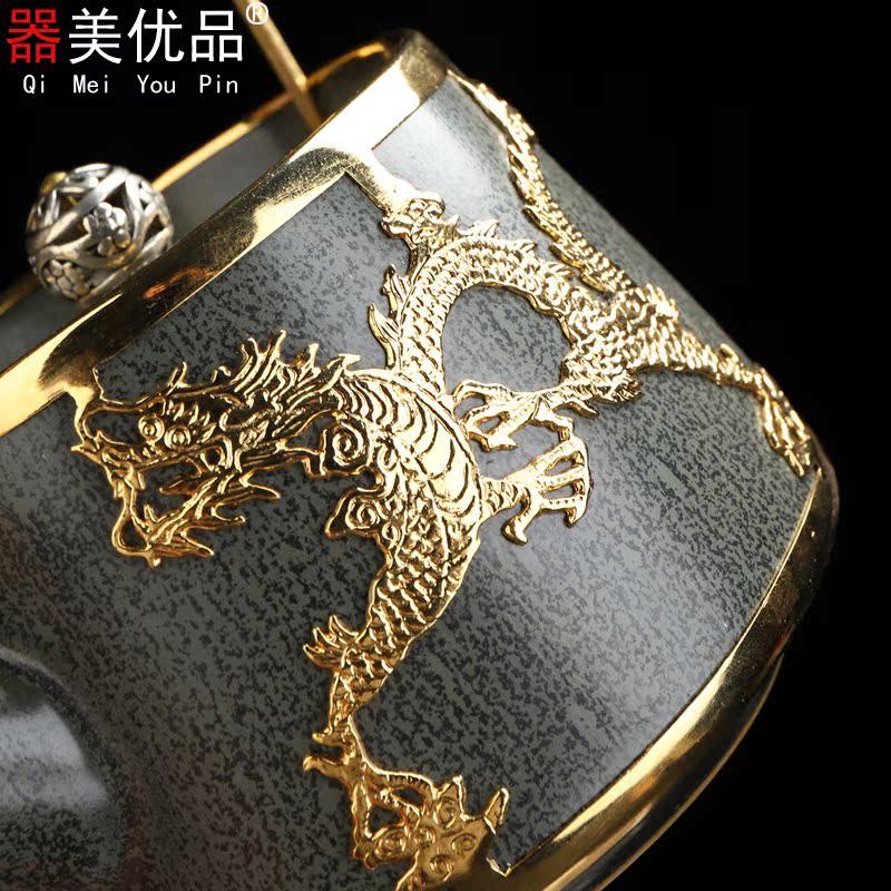 Implement the best tea has built one pot of tea tea set with jinlong girder suit household ceramic cups teapot