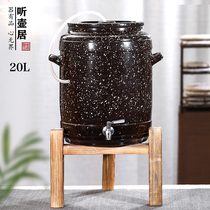 Listening pot Ju Yixing purple sand water tank Household ceramic water storage tank Pumping tank Tea self-service tea tank Coarse pottery tank
