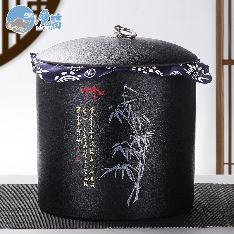 The flute, black pottery tea pot seal storage POTS puer tea as cans cake white tea packaging moistureproof manual size seven