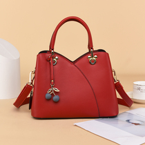 Thyssen kangaroo layer cowhide casual womens shoulder bag tide fashion middle-aged ladies simple large capacity crossbody portable