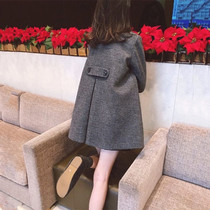 Double-sided cashmere coat womens short autumn and winter net red loose little man Forest department Hepburn wind thickened wool coat