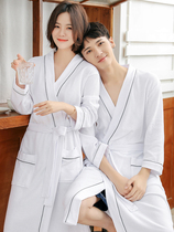 Couple nightgown women Spring and Autumn long summer cotton bathrobe bathrobe mens autumn and winter long sleeve cotton pajamas home clothes