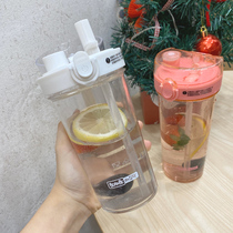 Little fairy water Cup cute anti-drop plastic straw Cup student simple creative personality portable ins hand Cup