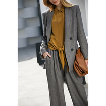 riz gray blazer female Korean chic breathable thin linen casual suit top female 2020 new summer