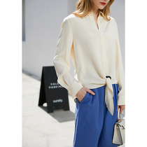 riz white Hangzhou heavy silk shirt womens 40 mm thick cold wind shirt fashion Western style inner summer