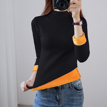 2019 new winter workout sweatshirt with undershirt warm clothes female plus suede thickened long sleeve 100 lap t-shirt outwear jacket