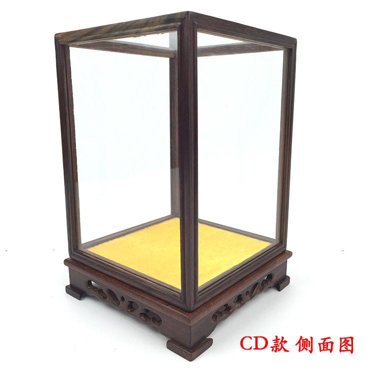 定制老红木工艺品宝笼玻璃罩 佛像奇玉石展示罩 鸡翅木红酸枝宝笼