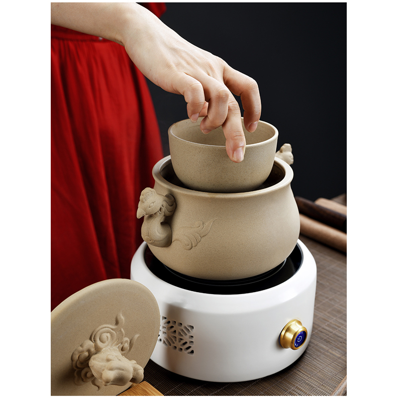 Ceramic cooking pot boiling tea machine automatic suit with white tea, black tea pu - erh tea boiled tea teapot points