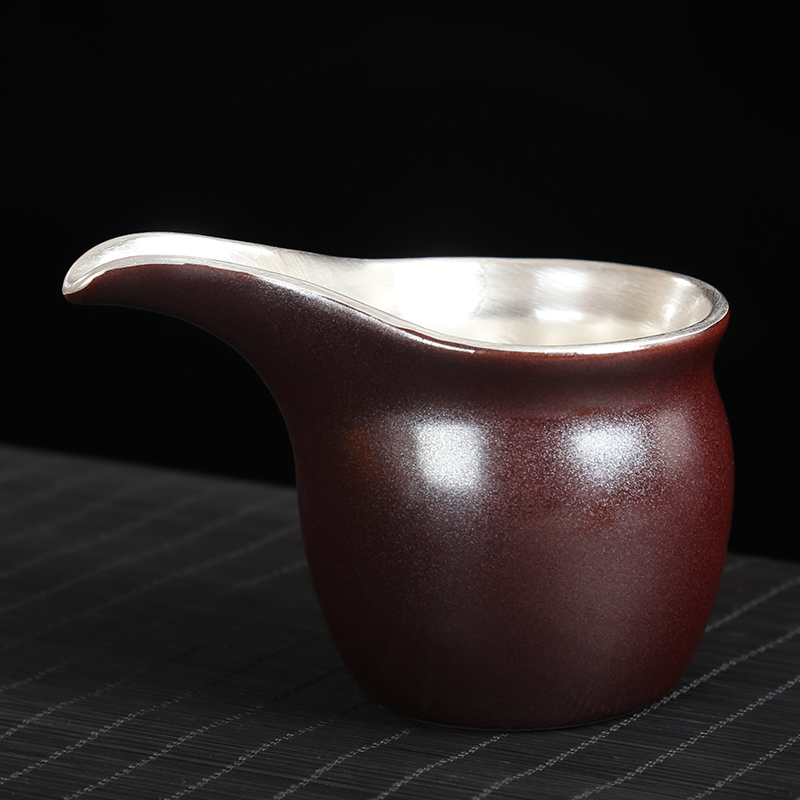 Creative ceramic fair coppering. As silver cup silver 999 kung fu tea tea tea tea, increasing heat and CPU