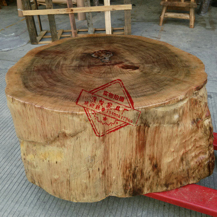ym130树墩茶桌木墩桌子实木茶台泡茶桌户外茶台根雕茶桌圆桌茶几