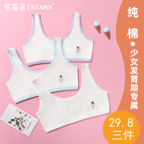 Student hair-growing lingerie Summer thin Young girl pure cotton small vest wearing adolescence junior high school student bra hood