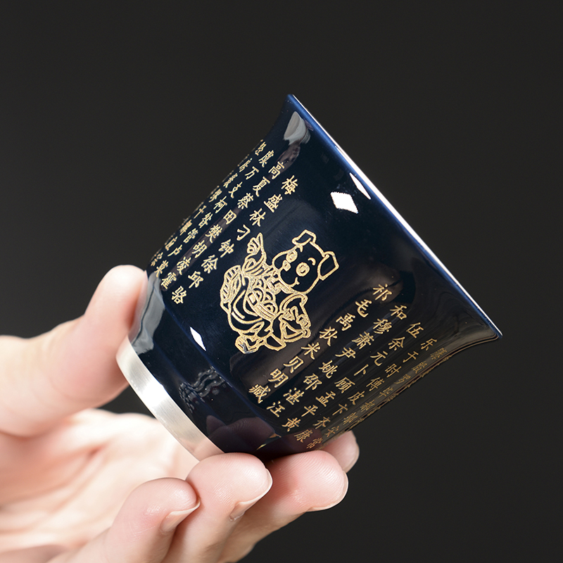 Silver cup Silver 99 kongfu master cup single CPU manually coppering. As Silver colored enamel porcelain ceramic cups of tea light