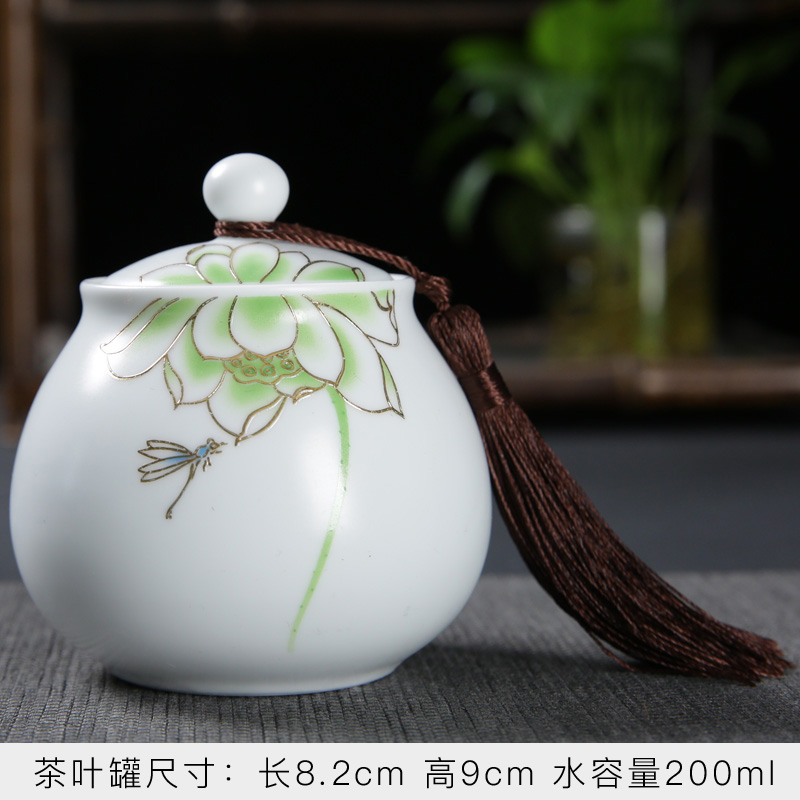 Brother celadon pu 'er tea canister ceramics up you seal pot celadon storage tank size tea boxes