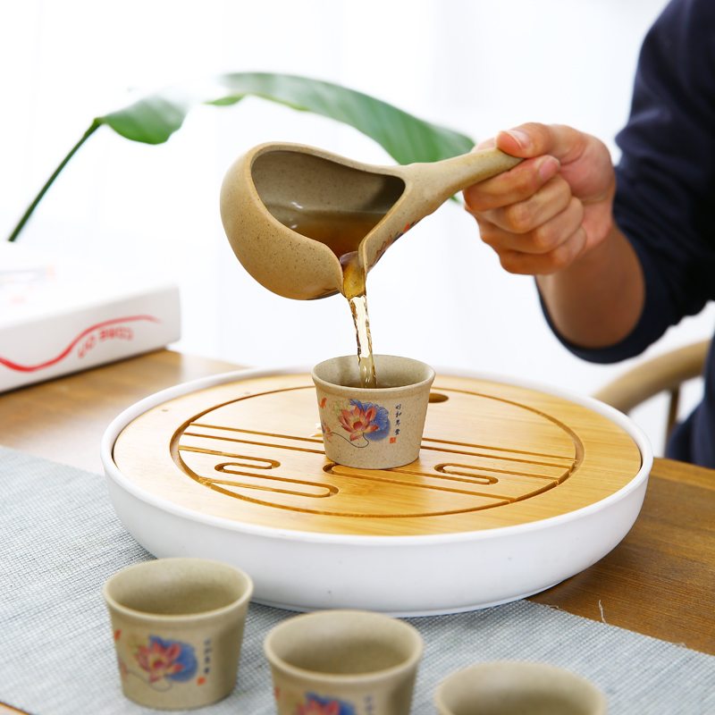 Ceramic teapot millstones semi - automatic tea sets tea tray was violet arenaceous kung fu tea set fortunes lazy people make tea