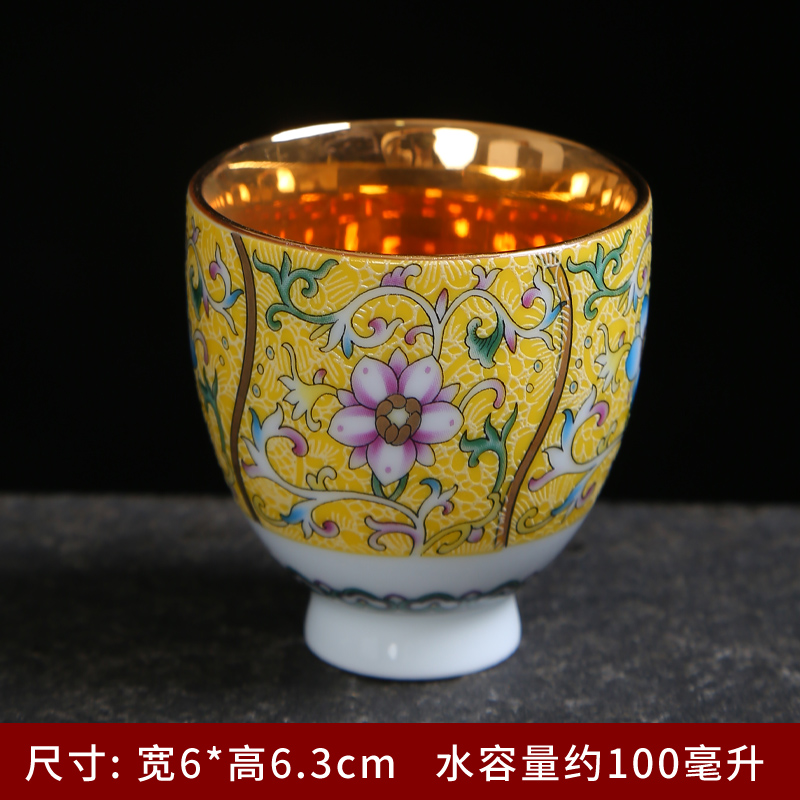 Jingdezhen tea cups grilled ceramic bowl flower sample tea cup master single CPU hand - made retro household kung fu tea cups