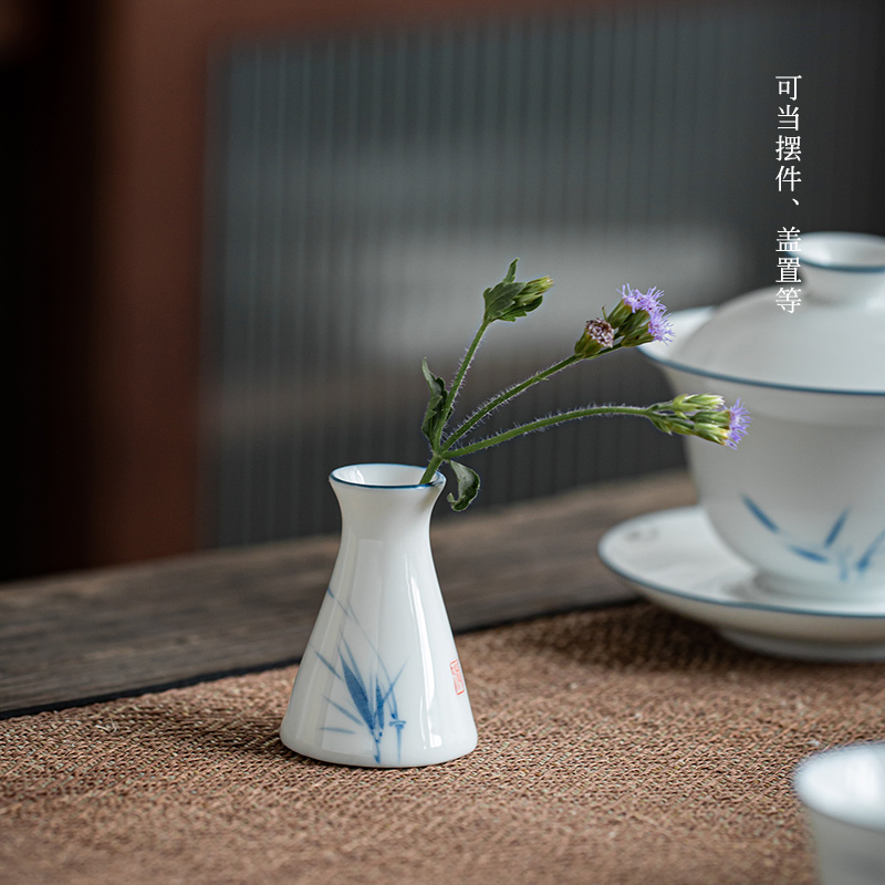 Hand - made jingdezhen bamboo blue and white porcelain famille rose tea set suit tureen set of tea cups with Japanese kung fu tea set