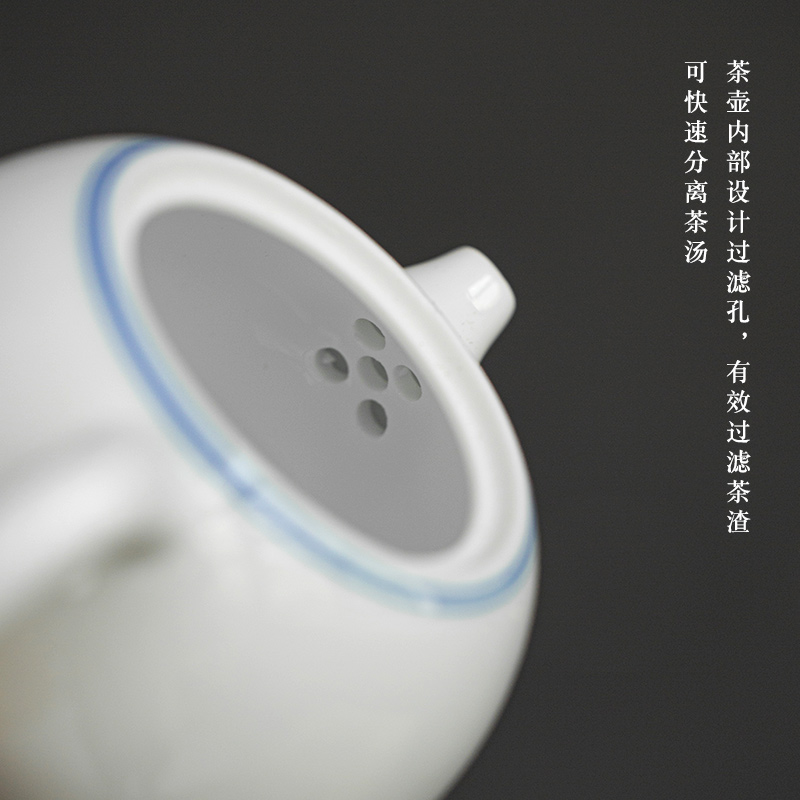 Earth story jingdezhen sweet white hand teapot xi shi household small single pot of tea pot set hand - made