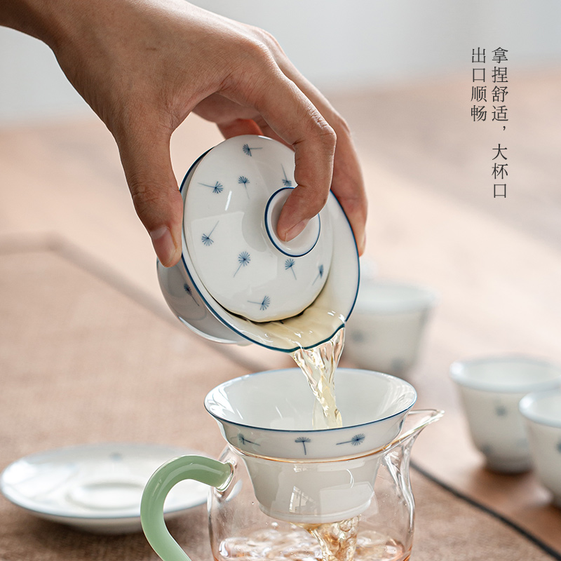 Jingdezhen tea suit pure manual hand - made ceramic cups domestic modern Japanese tea is a complete set of the teapot