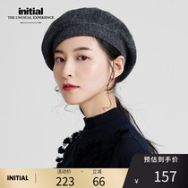 initial autumn and winter wool beret retro pasta fabric female model