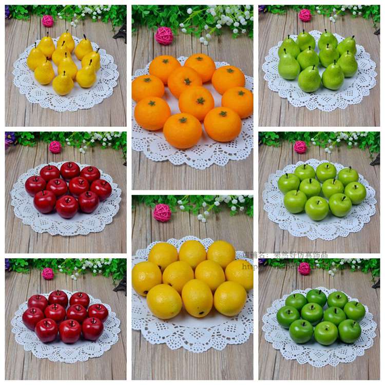 New product simulation apple pear lemon sugar orange model good quality simulation fruit and vegetable food mold play house wine play