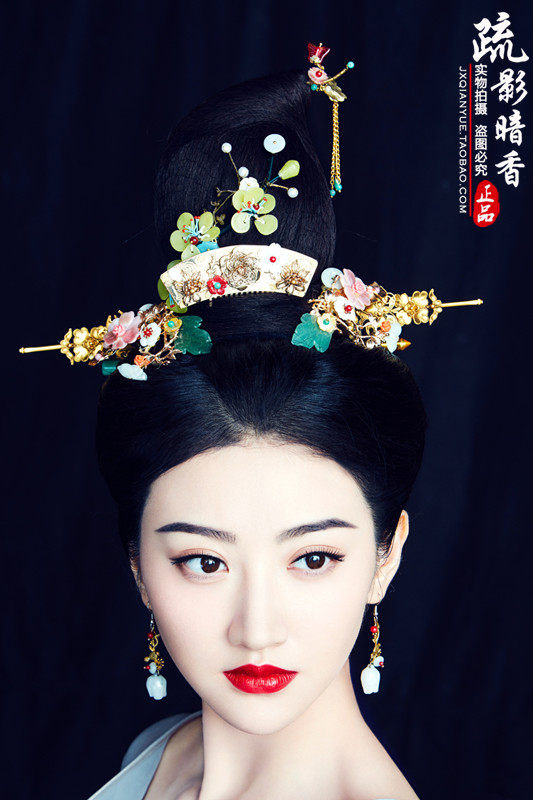 【疏影暗香】大唐荣耀沈珍珠同款头饰唐风新娘料器发饰配饰包邮