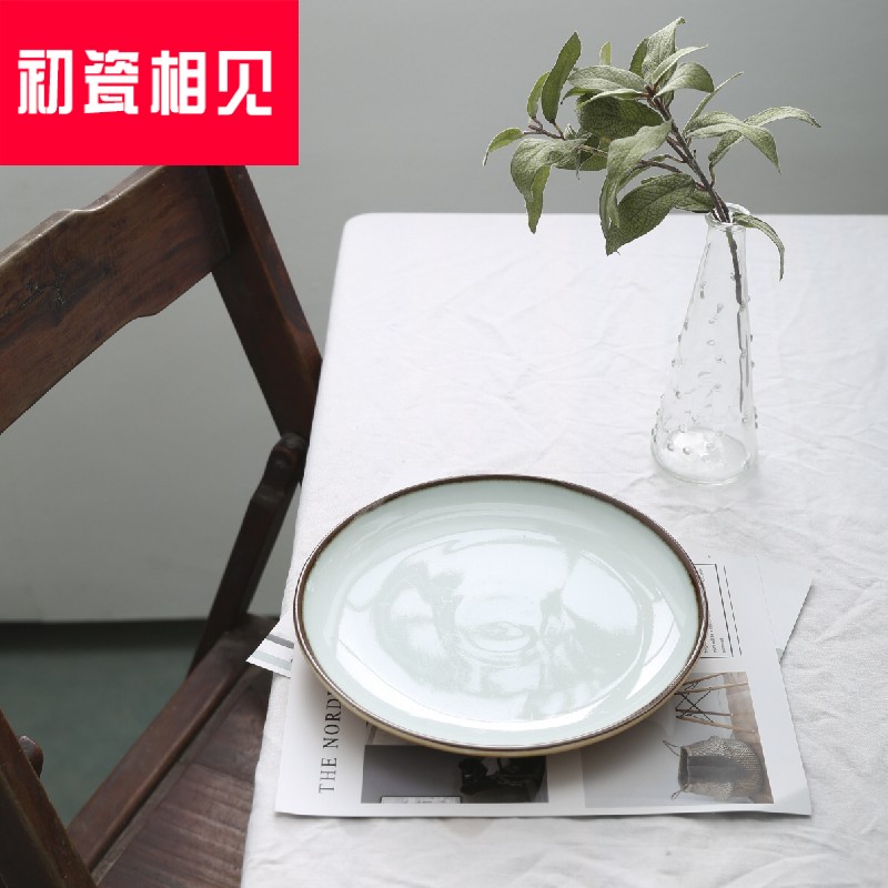 Fine ceramic porcelain meet each other at the beginning of the Nordic market creative pendulum plate household food dish beefsteak plate flat snack plate of dense eggs