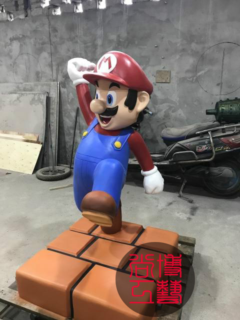 大型户外玻璃钢树脂卡通雕塑超级玛丽马里奥雕塑商场橱窗模型摆件_7折