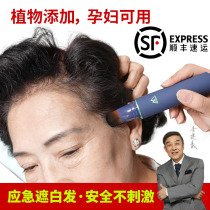 A smear of black hair dye pen official flagship store Lipstick-style hair dye stick disposable cover white hair artifact hair replacement root woman