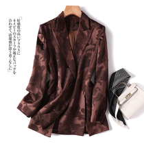 D-class goods ni sensible consent single P home 2022 spring summer new product ~ high-end real silk jacquard suit woman temperament jacket