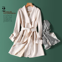 Collar-type atmosphere exploits Japanese TEXFLINE air layer windweaters women in the middle of the collection waist fashion Temperament Jacket