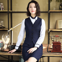 2021 spring new fashion striped horse clip female Korean slim-fit womens professional wear vest temperament interview tooling