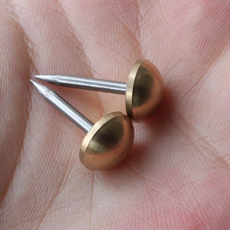 大门铜铆钉仿古铜钉泡钉纯铜门钉复古铜钉子光面圆鼓钉1cm~8cm_双氙