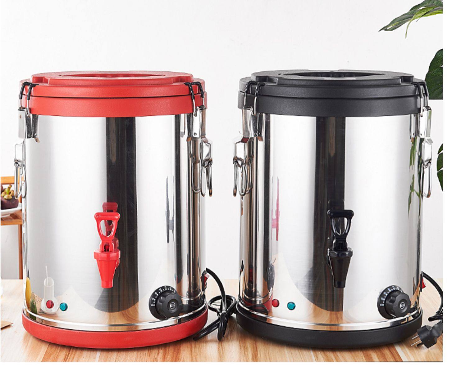 商用大容量不锈钢电热双层防烫保温桶防干烧凉茶开水桶蒸煮烧水桶