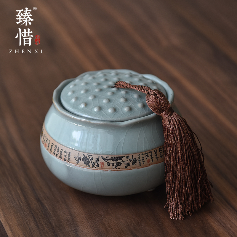 Become precious little household ceramic tea pot on elder brother up with portable sealed tank size tea tea box