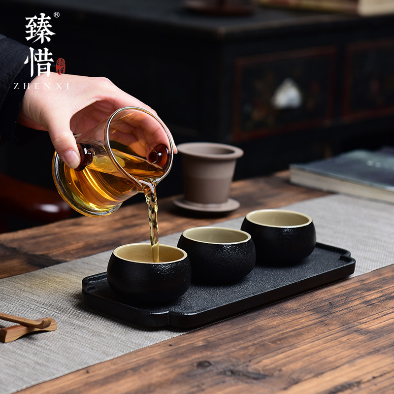 By understanding the modern tea mercifully tea sets contracted household kung fu tea set of black ceramic teapot dry tea tray