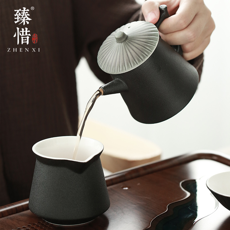 "Precious little battle sword tianya kung fu tea set household jin yong 's wu creative black ceramic teapot teacup tea tray