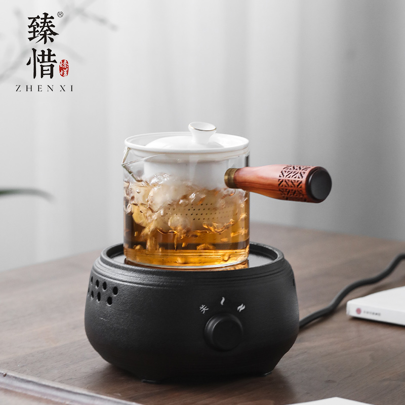 Become precious little electric TaoLu boiled tea, small home.mute steamed tea stove glass ceramic kettle kung fu tea set