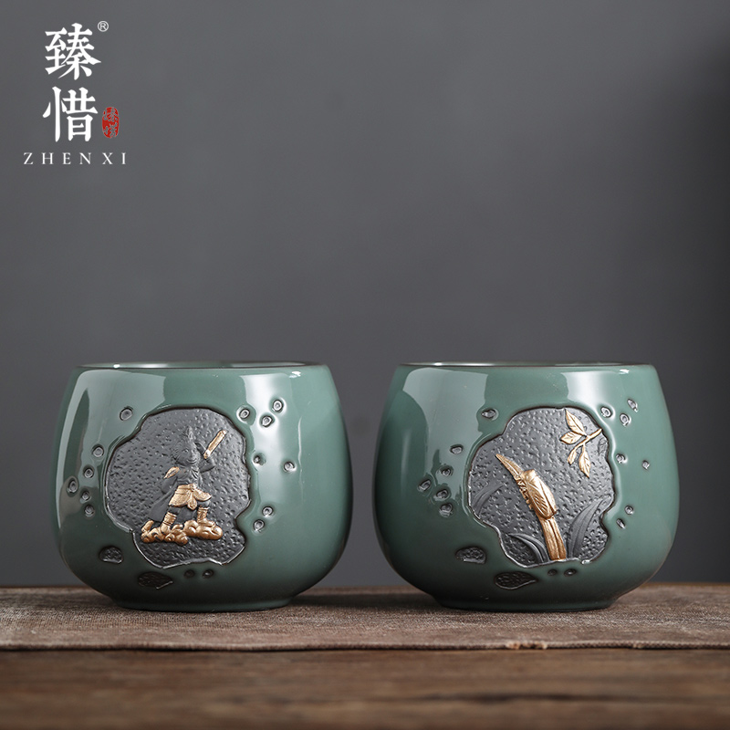 Become precious little retro hot ceramic large cylinder tea wash water wash water jar household kung fu tea tea tray tea accessories