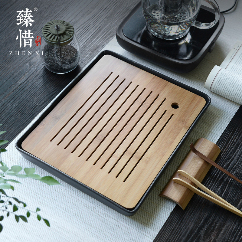 Become precious little ceramic kung fu tea water rectangle supersize tea table dry tea tray household Japanese small suit