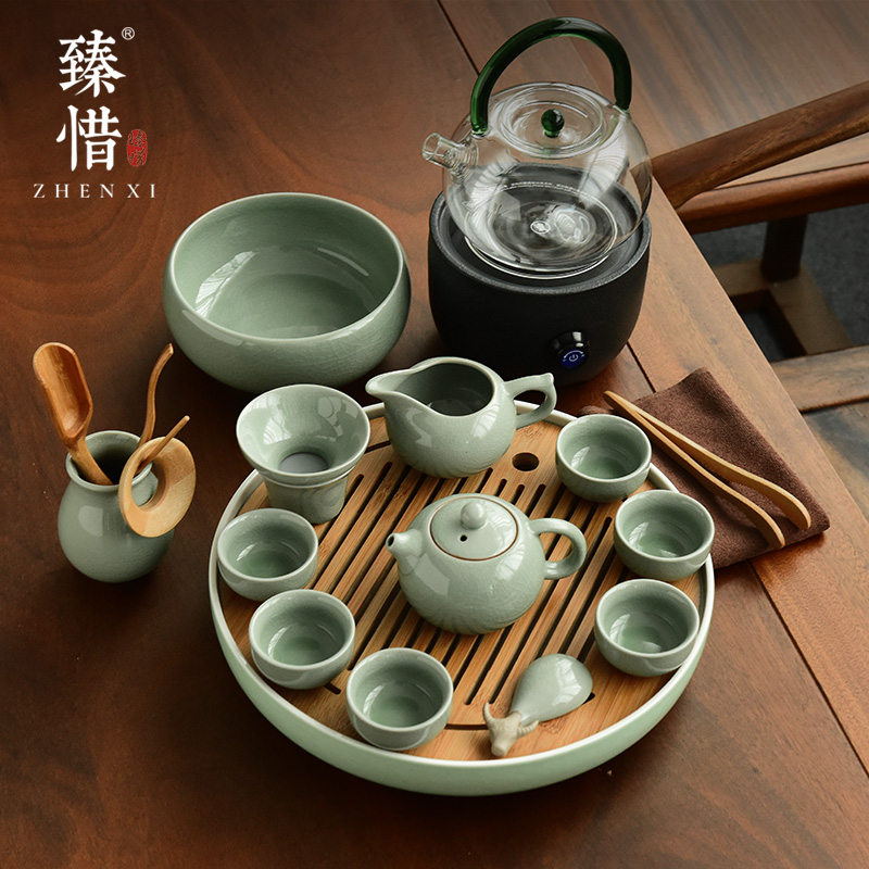 "Cherish your elder brother up with ceramic kung fu tea set contracted household Japanese small mini modern Chinese dry tea set suits for