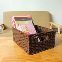 Woven storage basket desktop toys sundries snacks straw storage box storage basket dormitory storage basket weaving frame