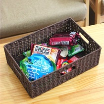 Living room desktop storage box woven basket coffee table snack sundries basket home key box key storage tray