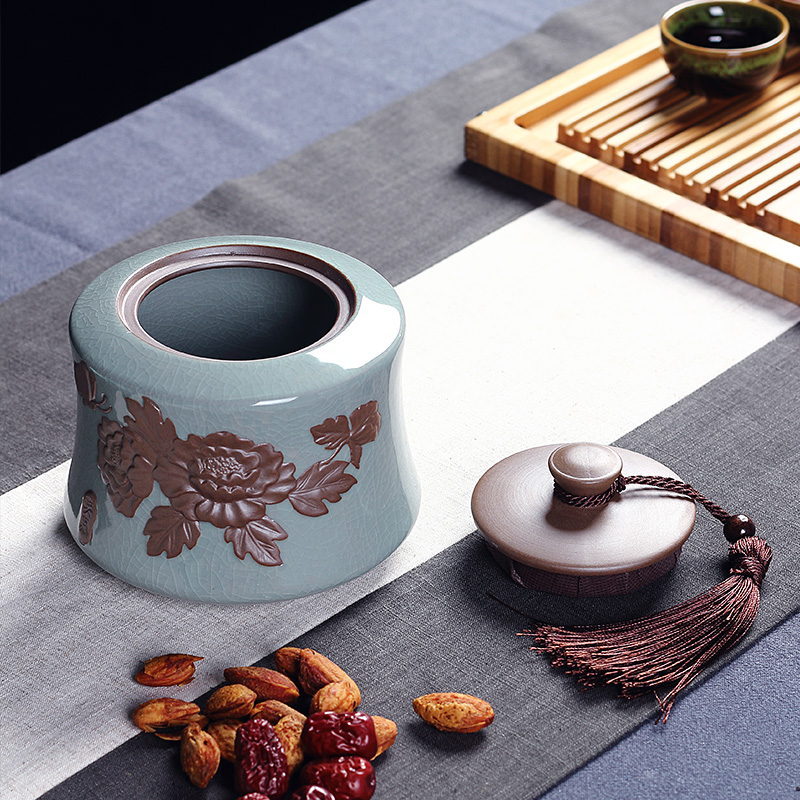 Jane quality sealing ceramic tea pot elder brother up with puer tea pot home with cover storage tank tea tins