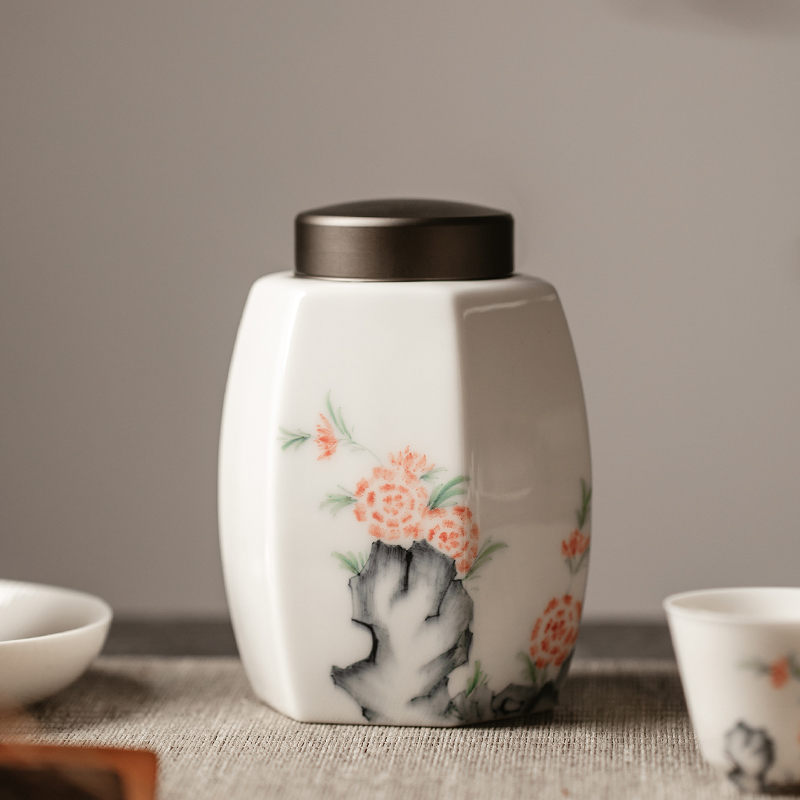 The Self - "appropriate content of jingdezhen hand - made caddy fixings Chinese seal pot receives Japanese tea pot ceramics