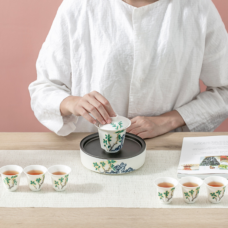 The Self - "appropriate content hand - made jingdezhen ceramic cups Japanese sample tea cup kung fu tea set contracted by hand