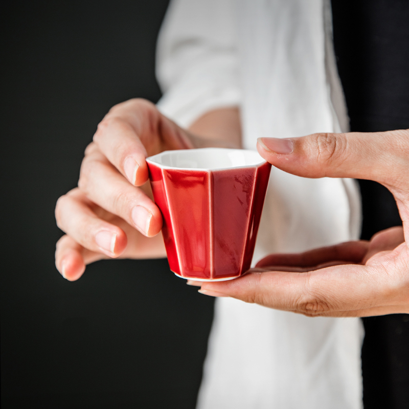 The Self - "appropriate content ruby red cup jingdezhen ceramic sample tea cup masters cup noggin household kung fu tea set