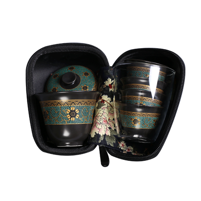 Jingdezhen ceramic crack cup travel wining a pot cup fashion office portable travel kung fu tea set