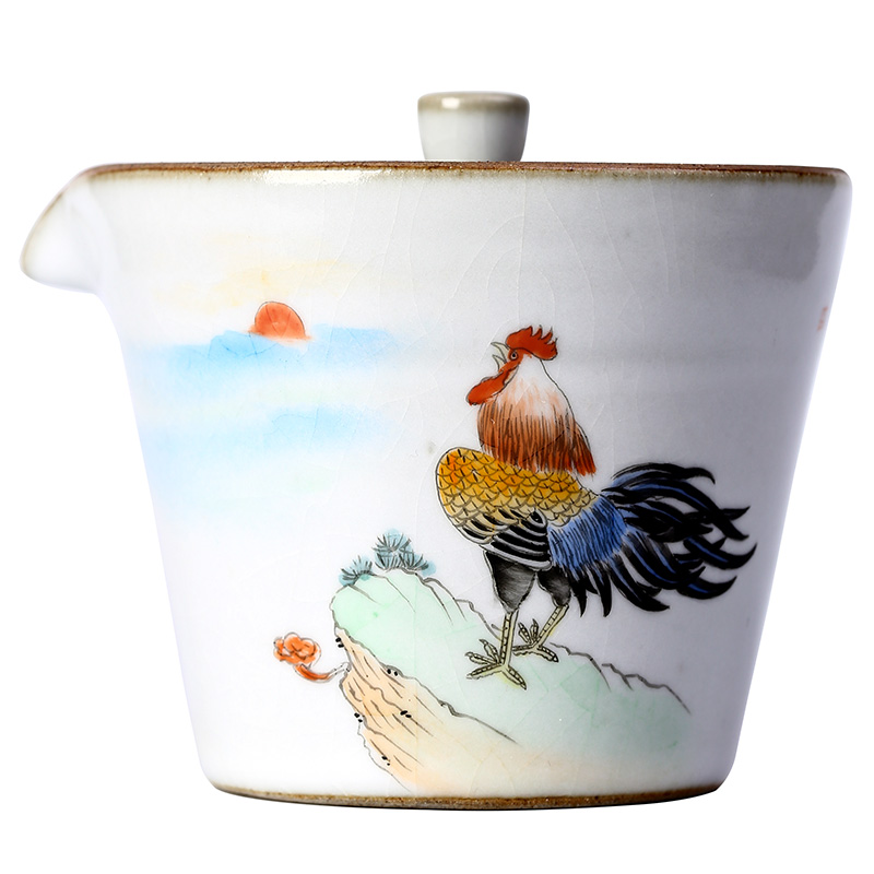 Jingdezhen kung fu tea bowl no riding tureen your up hand - made big cups chicken hand grasp pot of hot tea